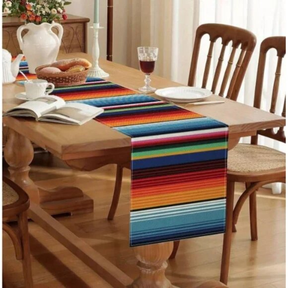 Other - Hispanic Influence Serape Table Runner - Multicolor New In Package